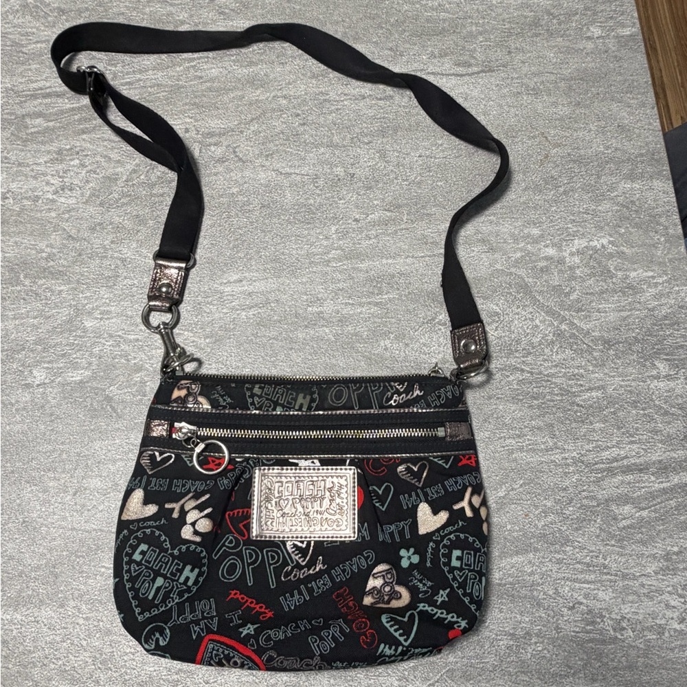 Y2K vintage Coach Poppy Graffiti Crossbody Bag Adjustable Strap, Colorful
